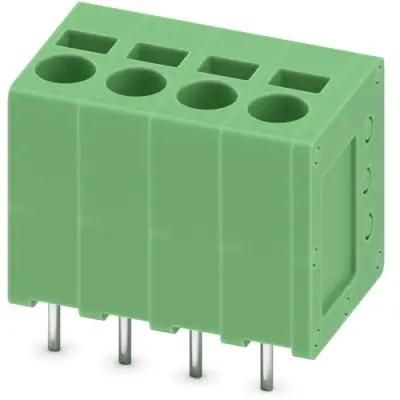 PCB terminal, 4 pole, pitch 5 mm, AWG 24-12, 24 A, spring-clamp connection, green, 1991118 - 1