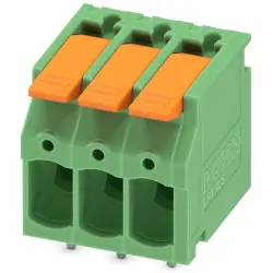PCB terminal, 3 pole, pitch 5 mm, AWG 24-12, 24 A, push-in, green, 1190298