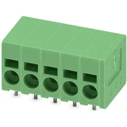 PCB terminal, 5 pole, pitch 5 mm, AWG 24-12, 24 A, spring-clamp connection, green, 1991008