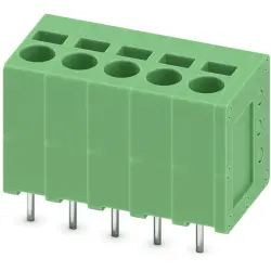 PCB terminal, 5 pole, pitch 5 mm, AWG 24-12, 24 A, spring-clamp connection, green, 1991121