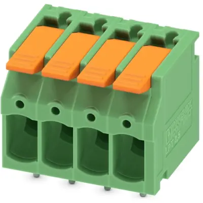 PCB terminal, 4 pole, pitch 5 mm, AWG 24-12, 24 A, push-in, green, 1190299 - 1