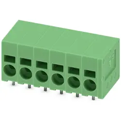 PCB terminal, 6 pole, pitch 5 mm, AWG 24-12, 24 A, spring-clamp connection, green, 1991011