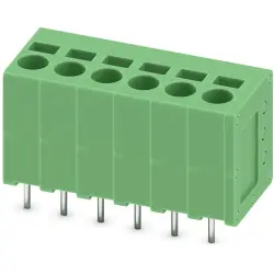PCB terminal, 6 pole, pitch 5 mm, AWG 24-12, 24 A, spring-clamp connection, green, 1991134