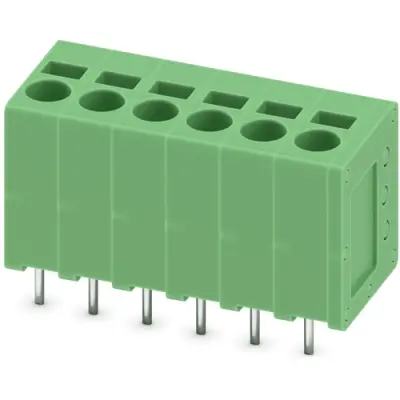 PCB terminal, 6 pole, pitch 5 mm, AWG 24-12, 24 A, spring-clamp connection, green, 1991134 - 1