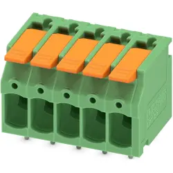 PCB terminal, 5 pole, pitch 5 mm, AWG 24-12, 24 A, push-in, green, 1190300