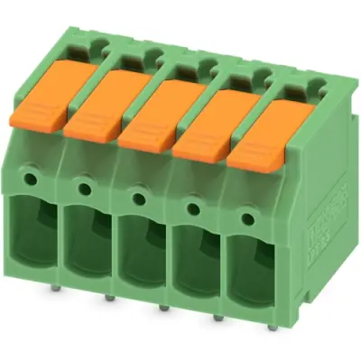 PCB terminal, 5 pole, pitch 5 mm, AWG 24-12, 24 A, push-in, green, 1190300 - 1