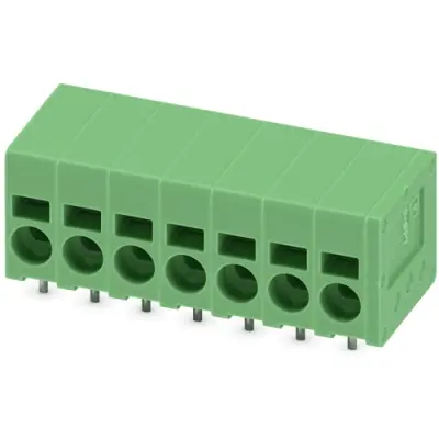 PCB terminal, 7 pole, pitch 5 mm, AWG 24-12, 24 A, spring-clamp connection, green, 1991024 - 1