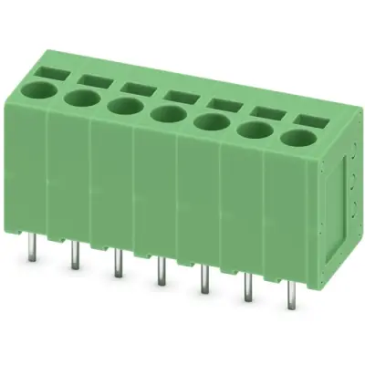 PCB terminal, 7 pole, pitch 5 mm, AWG 24-12, 24 A, spring-clamp connection, green, 1991147 - 1