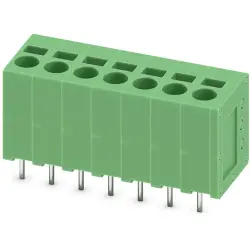 PCB terminal, 7 pole, pitch 5 mm, AWG 24-12, 24 A, spring-clamp connection, green, 1991147