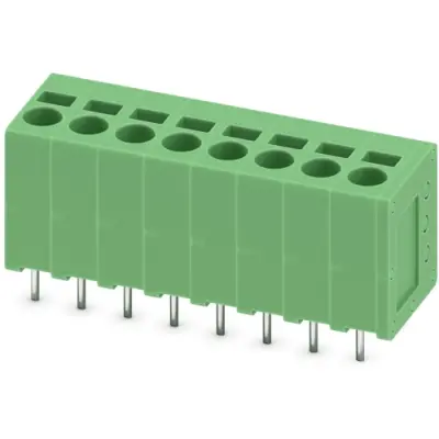 PCB terminal, 8 pole, pitch 5 mm, AWG 24-12, 24 A, spring-clamp connection, green, 1991150 - 1