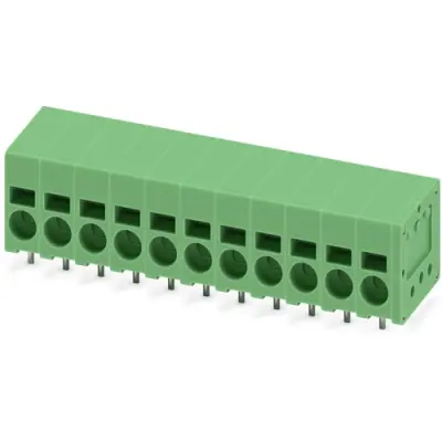 PCB terminal, 11 pole, pitch 5 mm, AWG 24-12, 24 A, spring-clamp connection, green, 1991066 - 1