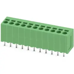 PCB terminal, 11 pole, pitch 5 mm, AWG 24-12, 24 A, spring-clamp connection, green, 1991189