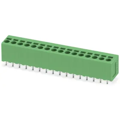 PCB terminal, 16 pole, pitch 5 mm, AWG 24-12, 24 A, spring-clamp connection, green, 1702734 - 1