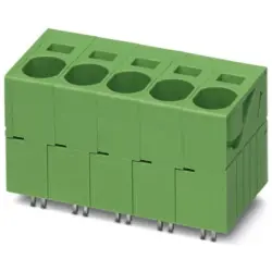 PCB terminal, 4 pole, pitch 15 mm, 1.5-16 mm², 125 A, spring-clamp connection, green, 1845360