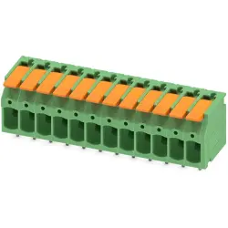PCB terminal, 12 pole, pitch 5 mm, AWG 24-12, 24 A, push-in, green, 1190310