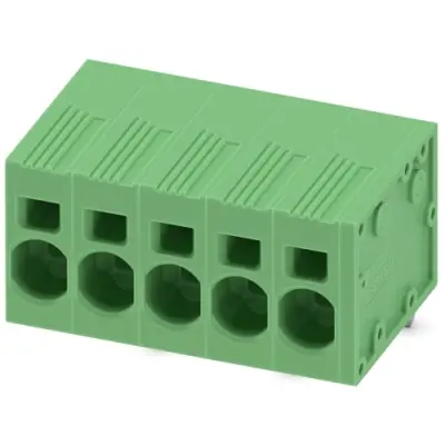 PCB terminal, 5 pole, pitch 7.5 mm, AWG 24-8, 41 A, spring-clamp connection, green, 1719228 - 1