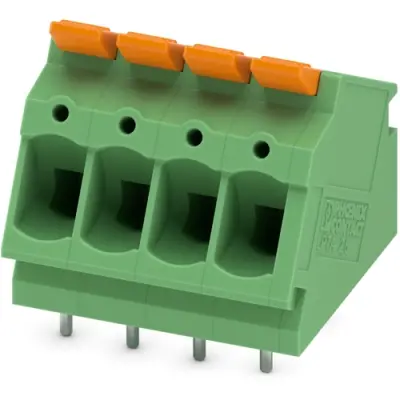 PCB terminal, 4 pole, pitch 5 mm, AWG 24-12, 24 A, push-in, green, 1190365 - 1