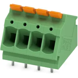 PCB terminal, 4 pole, pitch 5 mm, AWG 24-12, 24 A, push-in, green, 1190365