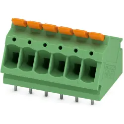 PCB terminal, 6 pole, pitch 5 mm, AWG 24-12, 24 A, push-in, green, 1190367