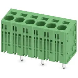 PCB terminal, 6 pole, pitch 7.5 mm, AWG 24-8, 41 A, spring-clamp connection, green, 1719354