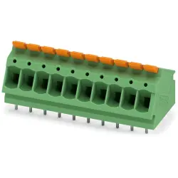 PCB terminal, 10 pole, pitch 5 mm, AWG 24-12, 24 A, push-in, green, 1190372
