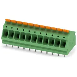 PCB terminal, 11 pole, pitch 5 mm, AWG 24-12, 24 A, push-in, green, 1190373