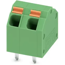 PCB terminal, 2 pole, pitch 5.08 mm, AWG 24-16, 9 A, spring-clamp connection, green, 1751163