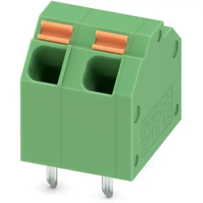 PCB terminal, 2 pole, pitch 5.08 mm, AWG 24-16, 9 A, spring-clamp connection, green, 1751163 - 1