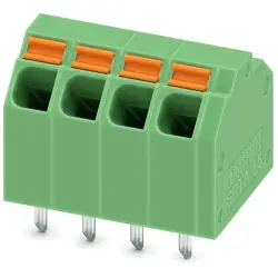 PCB terminal, 4 pole, pitch 3.81 mm, AWG 24-16, 9 A, spring-clamp connection, green, 1751493