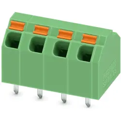 PCB terminal, 4 pole, pitch 5.08 mm, AWG 24-16, 9 A, spring-clamp connection, green, 1751189