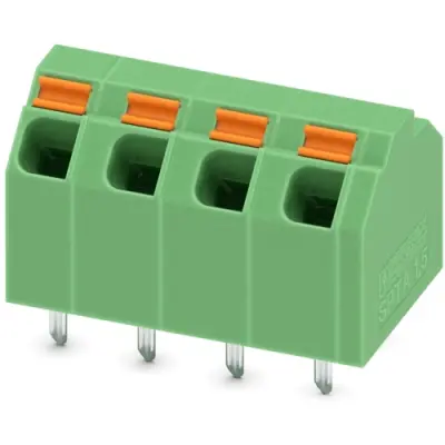 PCB terminal, 4 pole, pitch 5.08 mm, AWG 24-16, 9 A, spring-clamp connection, green, 1751189 - 1