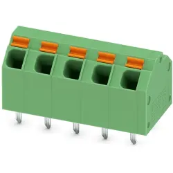 PCB terminal, 5 pole, pitch 5.08 mm, AWG 24-16, 9 A, spring-clamp connection, green, 1751192