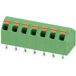 PCB terminal, 7 pole, pitch 5.08 mm, AWG 24-16, 9 A, spring-clamp connection, green, 1751215