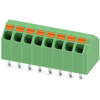 PCB terminal, 8 pole, pitch 3.81 mm, AWG 24-16, 9 A, spring-clamp connection, green, 1751529 - 1