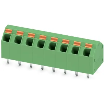 PCB terminal, 8 pole, pitch 5.08 mm, AWG 24-16, 9 A, spring-clamp connection, green, 1751228 - 1