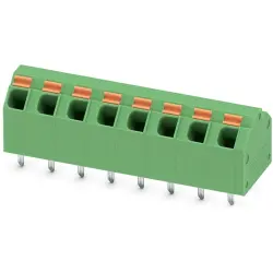 PCB terminal, 8 pole, pitch 5.08 mm, AWG 24-16, 9 A, spring-clamp connection, green, 1751228