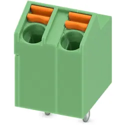PCB terminal, 2 pole, pitch 5 mm, AWG 24-16, 9 A, spring-clamp connection, green, 1752214