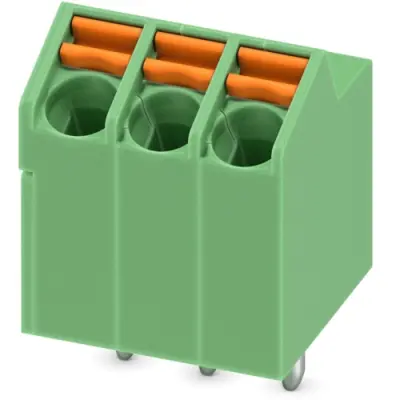 PCB terminal, 3 pole, pitch 3.5 mm, AWG 24-16, 9 A, spring-clamp connection, green, 1752117 - 1