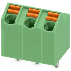 PCB terminal, 3 pole, pitch 5 mm, AWG 24-16, 9 A, spring-clamp connection, green, 1752227