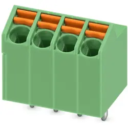 PCB terminal, 4 pole, pitch 3.5 mm, AWG 24-16, 9 A, spring-clamp connection, green, 1752120