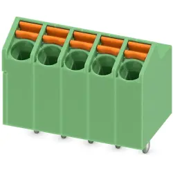 PCB terminal, 5 pole, pitch 3.5 mm, AWG 24-16, 9 A, spring-clamp connection, green, 1752133