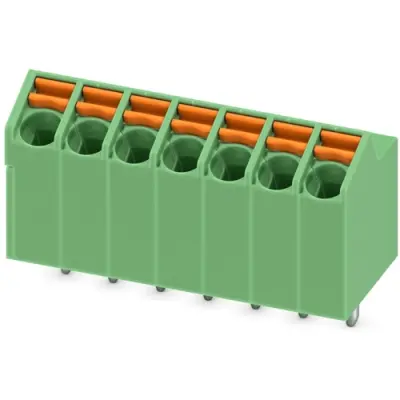 PCB terminal, 7 pole, pitch 3.5 mm, AWG 24-16, 9 A, spring-clamp connection, green, 1752159 - 1