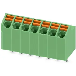 PCB terminal, 7 pole, pitch 3.5 mm, AWG 24-16, 9 A, spring-clamp connection, green, 1752159