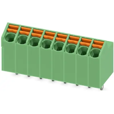 PCB terminal, 8 pole, pitch 3.5 mm, AWG 24-16, 9 A, spring-clamp connection, green, 1752162 - 1