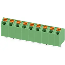 PCB terminal, 9 pole, pitch 5 mm, AWG 24-16, 9 A, spring-clamp connection, green, 1752285