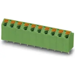 PCB terminal, 10 pole, pitch 5 mm, AWG 24-16, 9 A, spring-clamp connection, green, 1752298