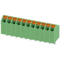 PCB terminal, 11 pole, pitch 3.5 mm, AWG 24-16, 9 A, spring-clamp connection, green, 1752191