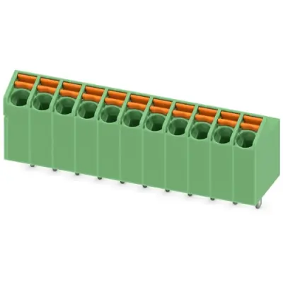 PCB terminal, 11 pole, pitch 3.5 mm, AWG 24-16, 9 A, spring-clamp connection, green, 1752191 - 1