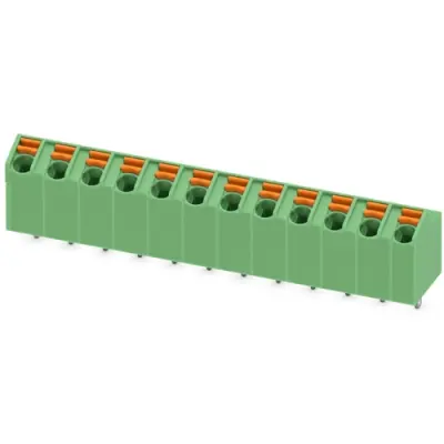 PCB terminal, 12 pole, pitch 5 mm, AWG 24-16, 9 A, spring-clamp connection, green, 1752311 - 1