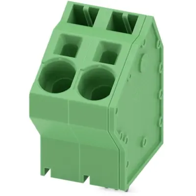 PCB terminal, 2 pole, pitch 10 mm, AWG 18-4, 76 A, spring-clamp connection, green, 1819202 - 1